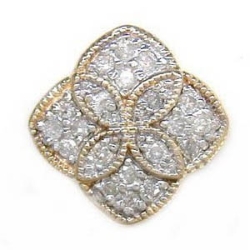 AC861 14K DIAMOND SLIDE WITH MILGRAIN 